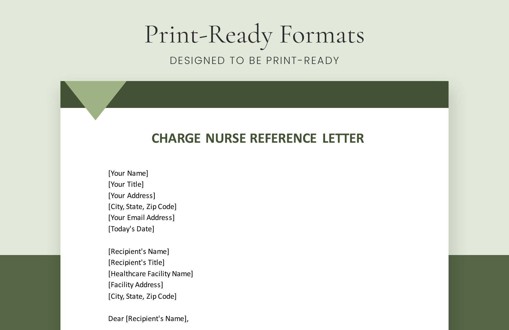Charge Nurse Reference Letter