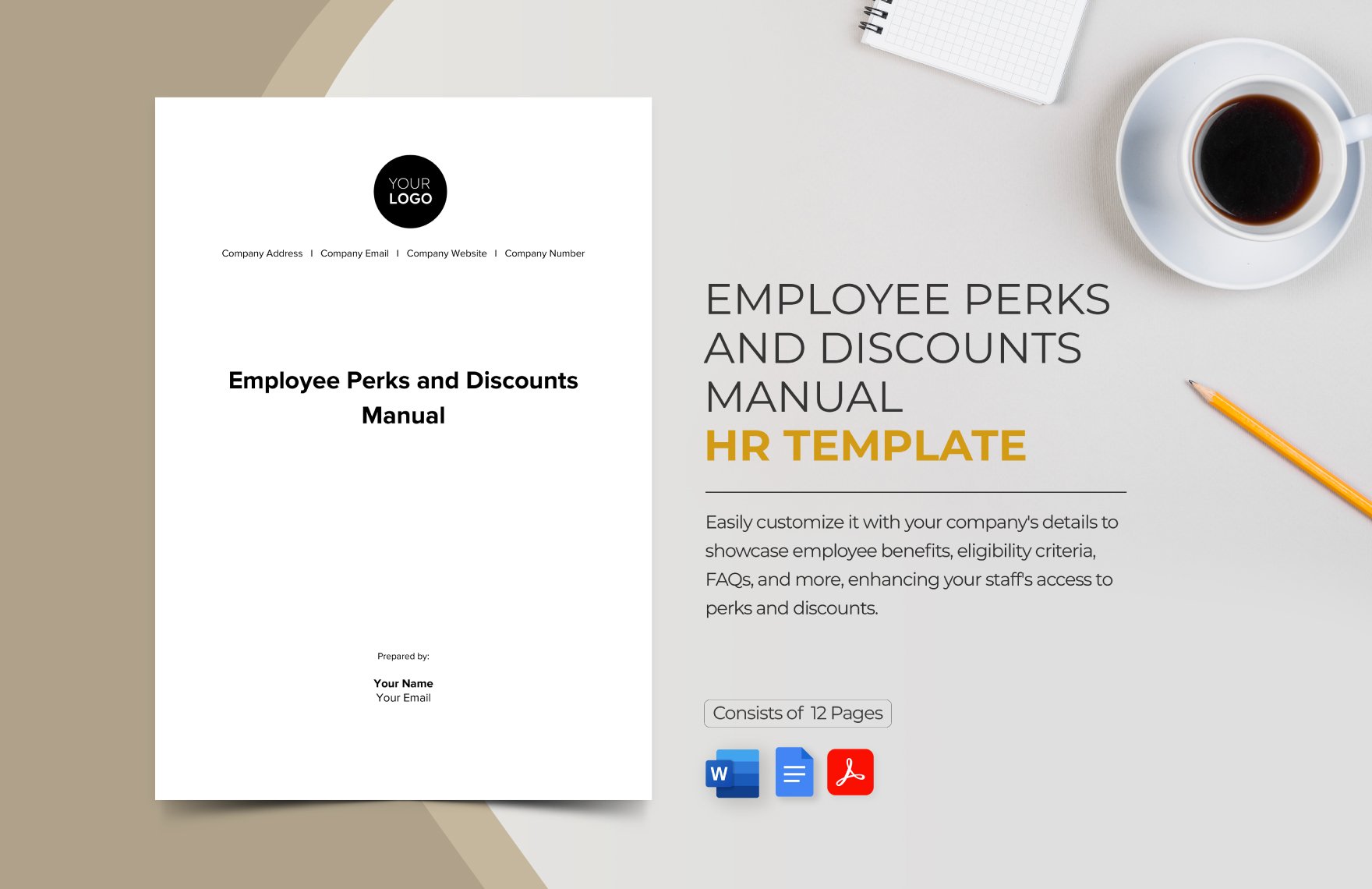 Employee Perks and Discounts Manual HR Template in Word, Google Docs, PDF