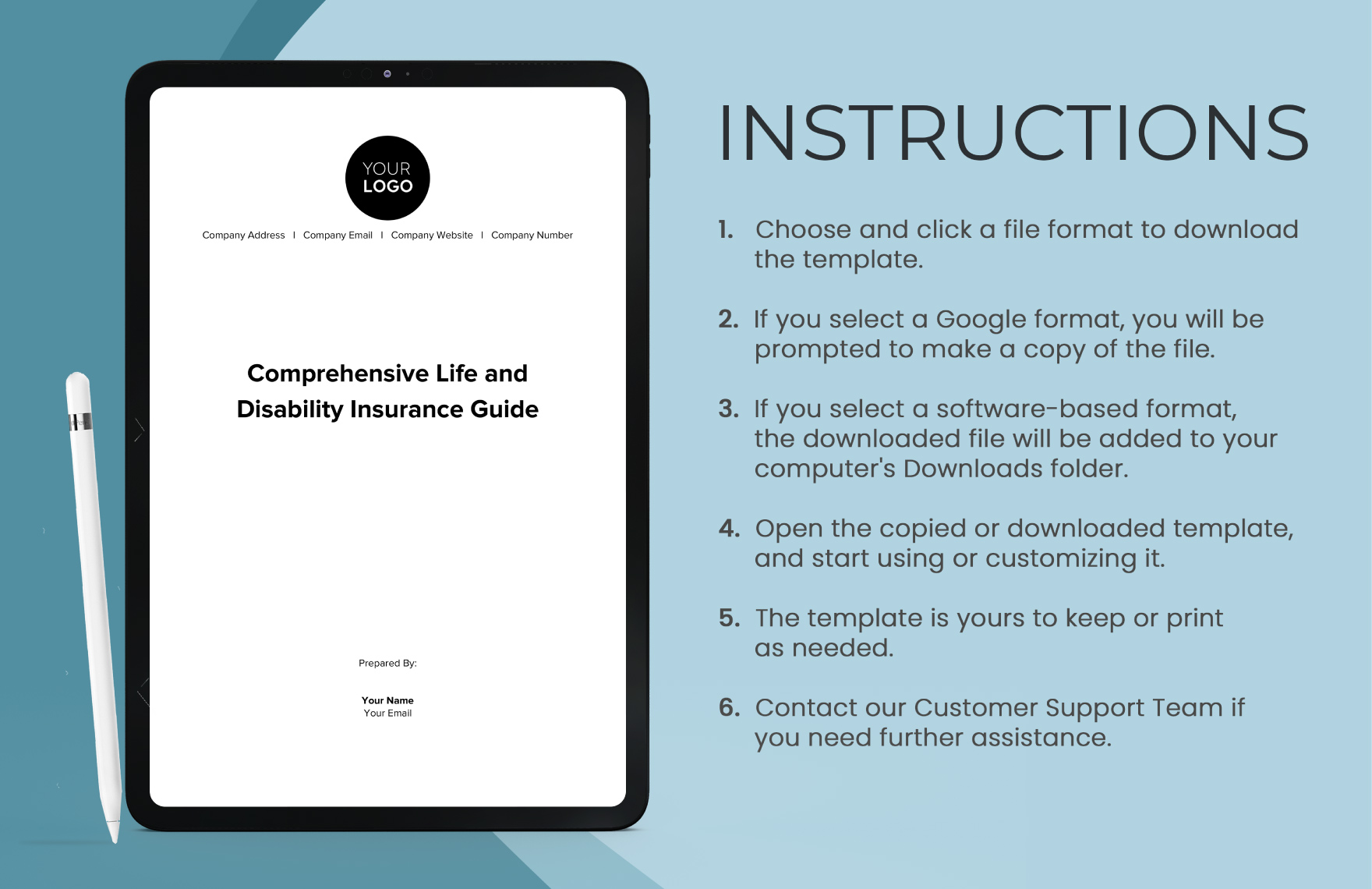 Comprehensive Life and Disability Insurance Guide HR Template