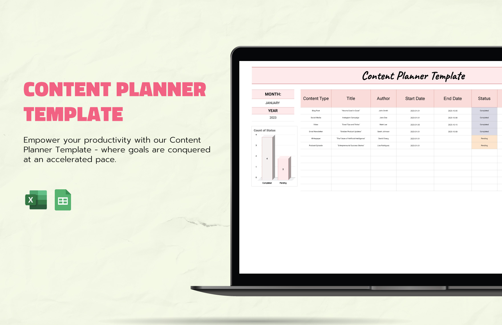 Content Planner Template In Excel Google Sheets Download Template