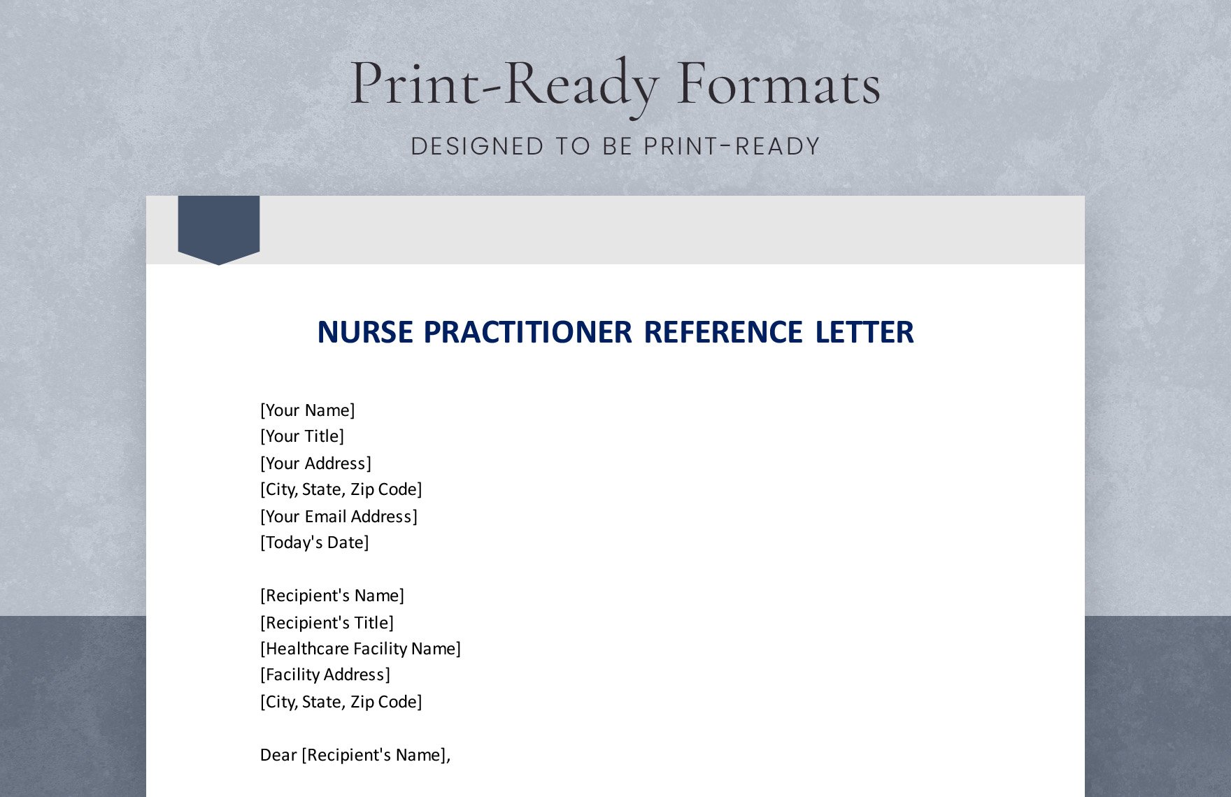 Nurse Practitioner Reference Letter