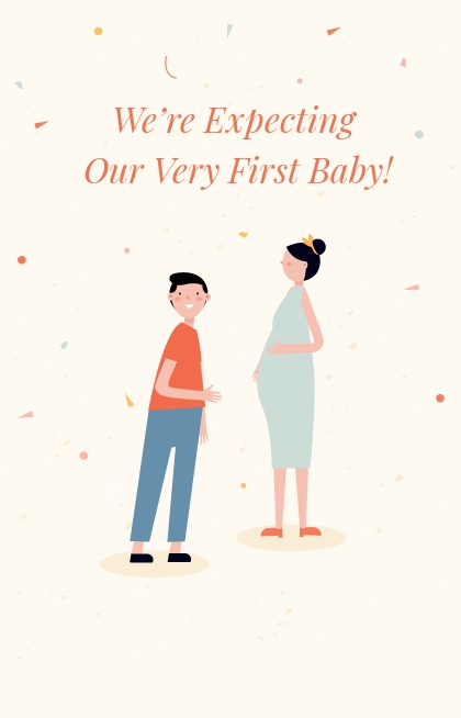 Surprise Pregnancy Announcement Card Template - Illustrator, Word ...