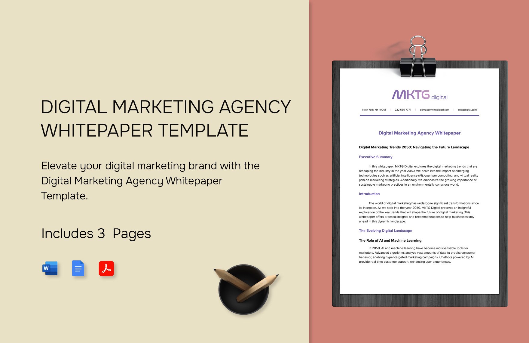 Digital Marketing Agency Whitepaper Template in Word, Google Docs, PDF