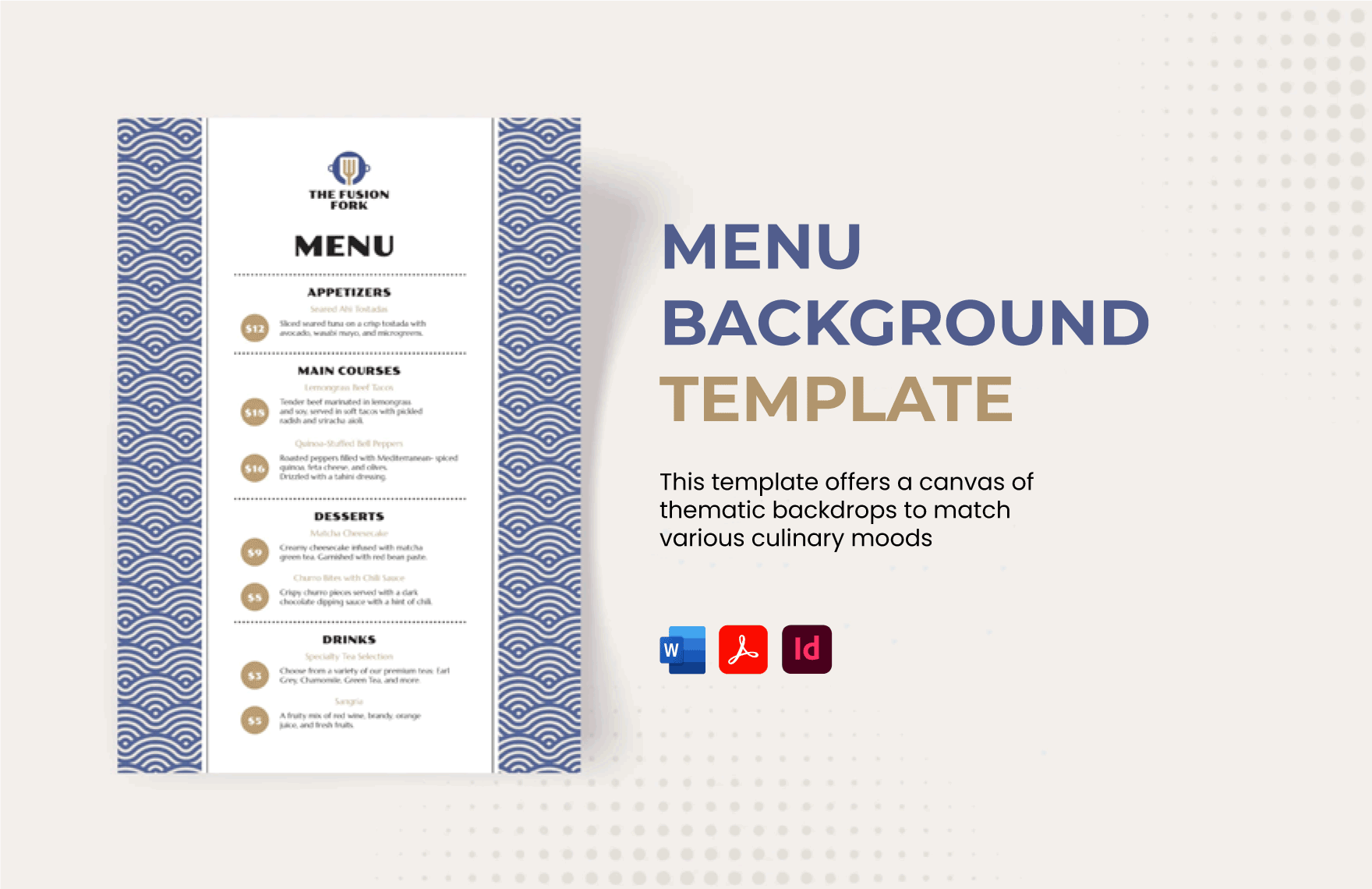 Free Menu Background Template in Word, PDF, InDesign