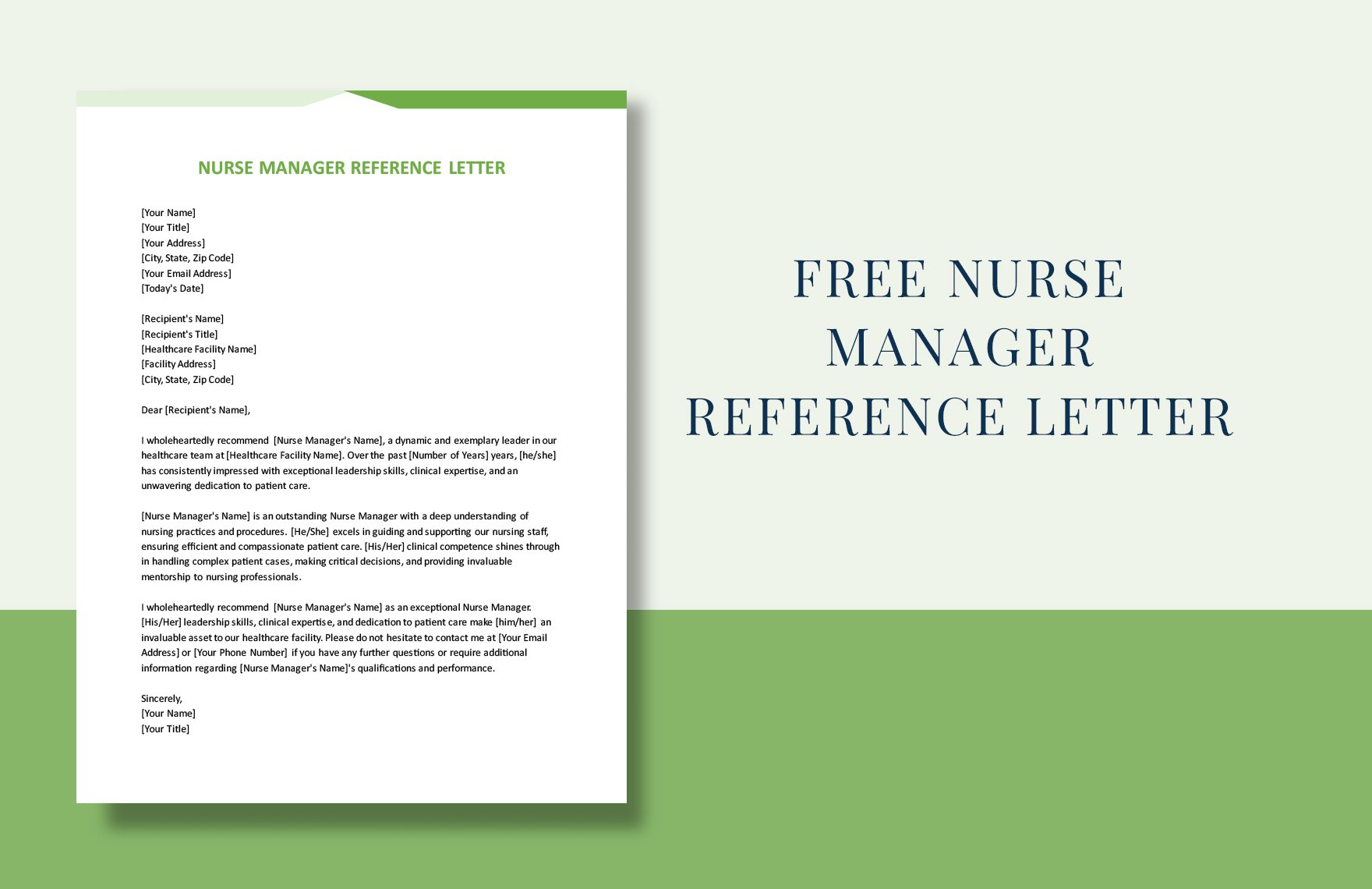 Nurse Manager Reference Letter