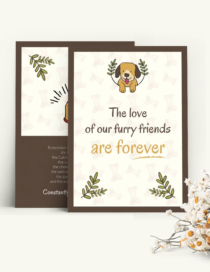Sympathy Card For Loss Of Dog Template