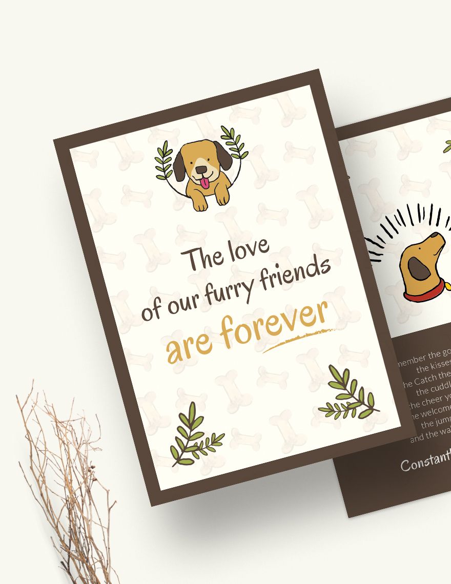 Sympathy Card For Loss Of Dog Editable