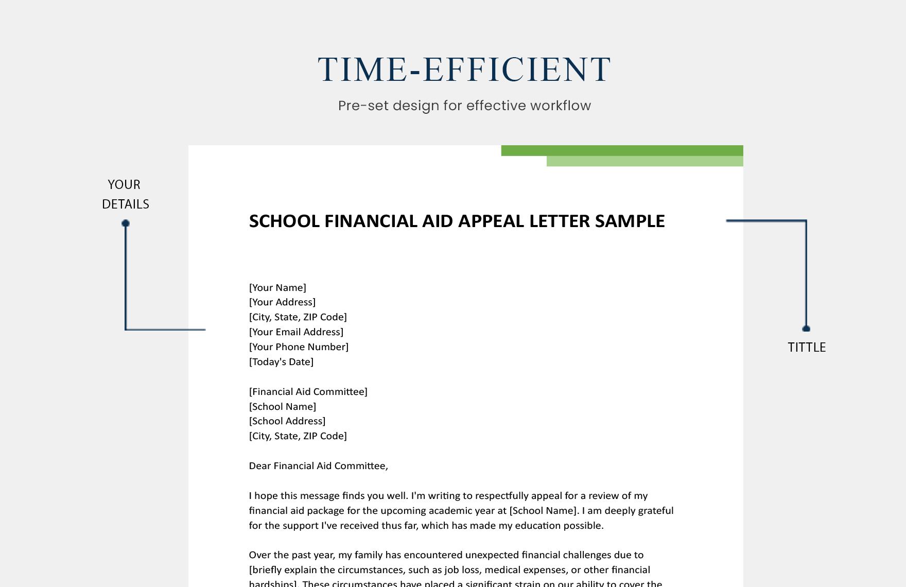 School Financial Aid Appeal Letter Sample