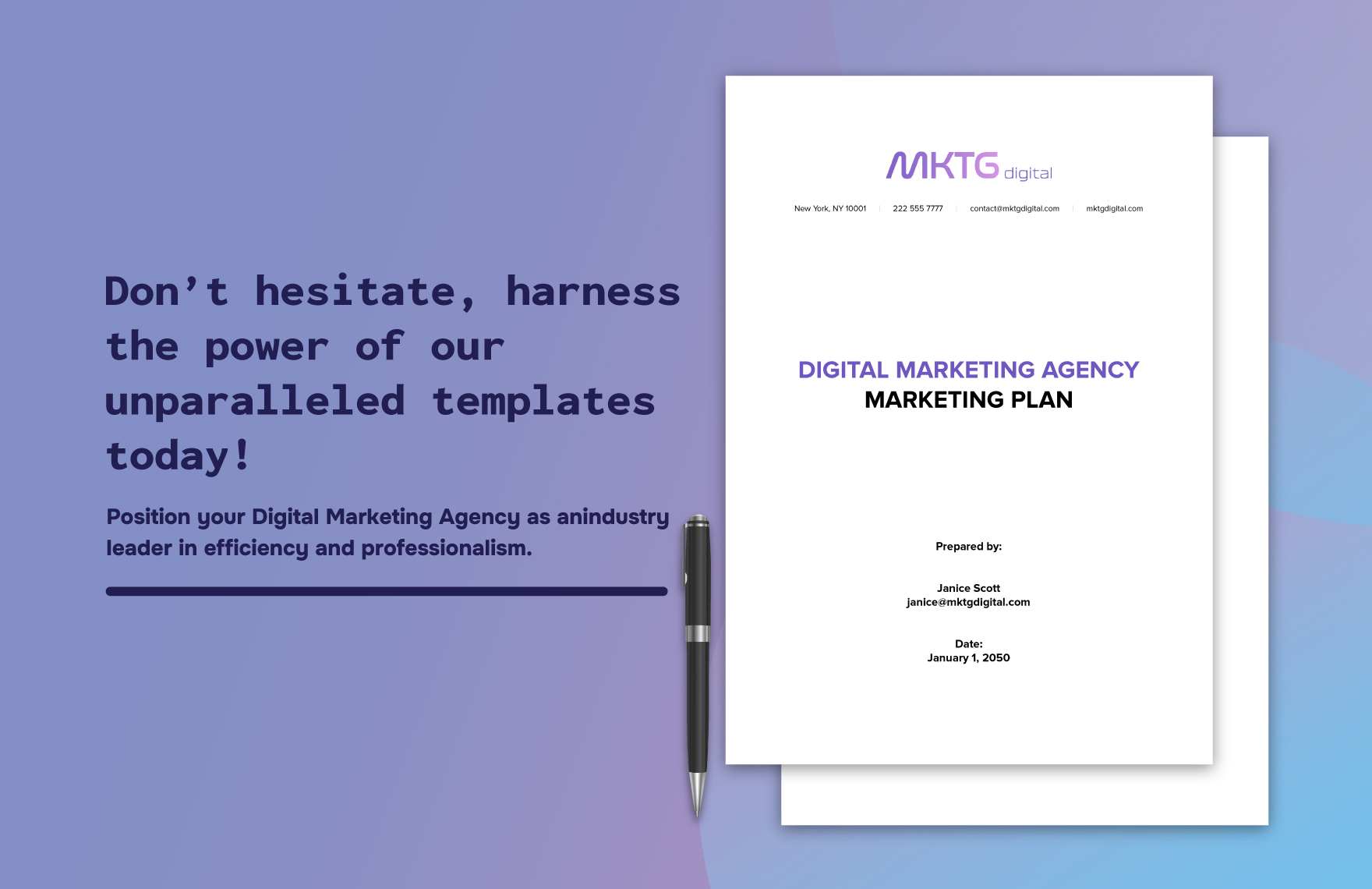 Digital Marketing Agency Marketing Plan Template
