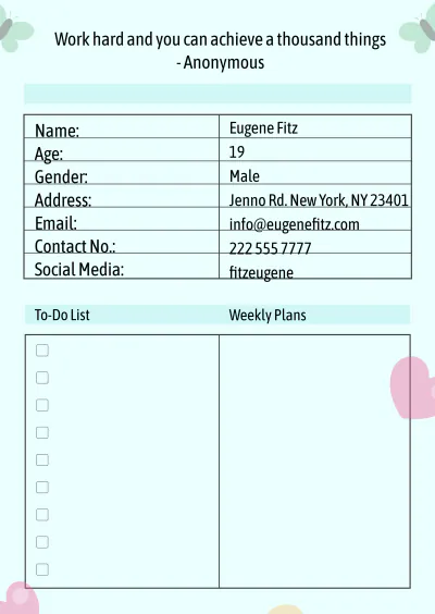 Free Cute Journal Template to Edit Online