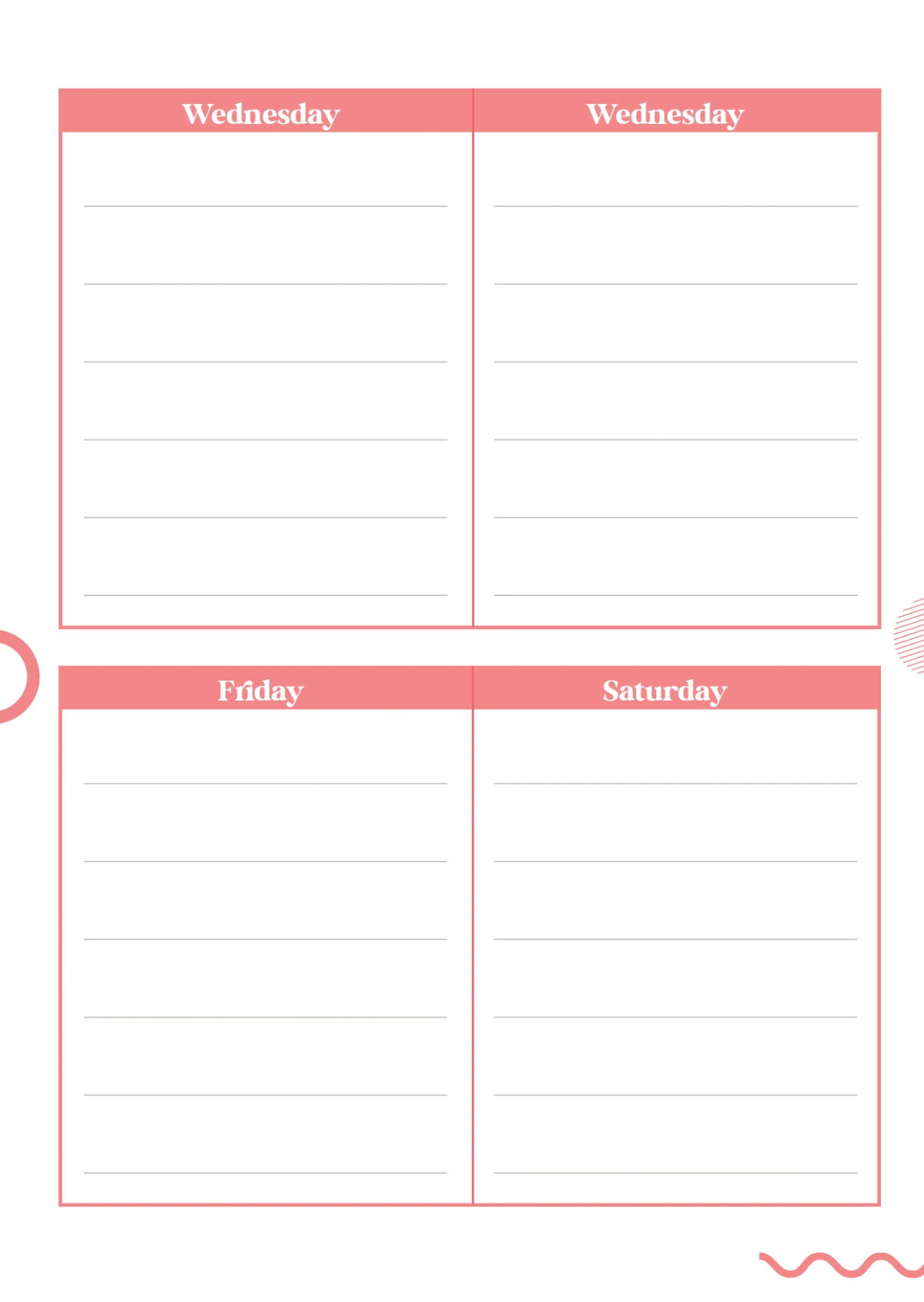 Free Weekly Journal Template to Edit Online