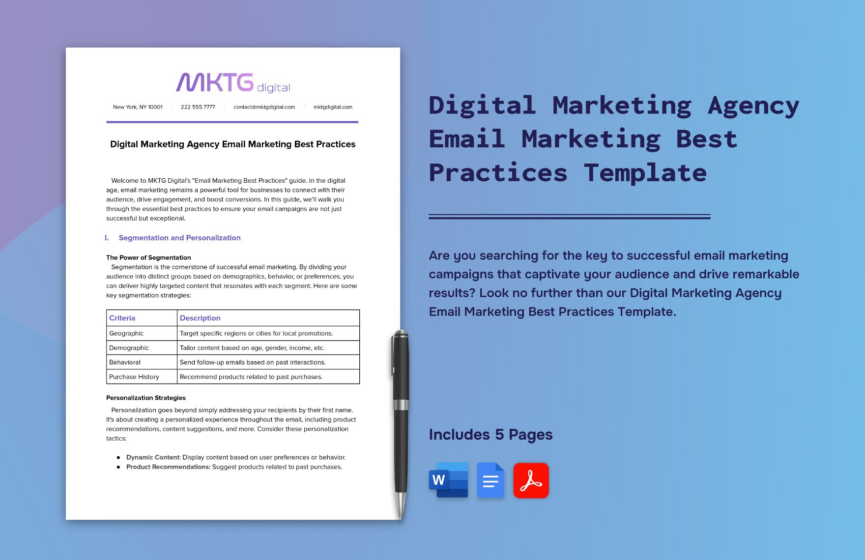 Digital Marketing Agency Email Marketing Best Practices Template in Word, Google Docs, PDF