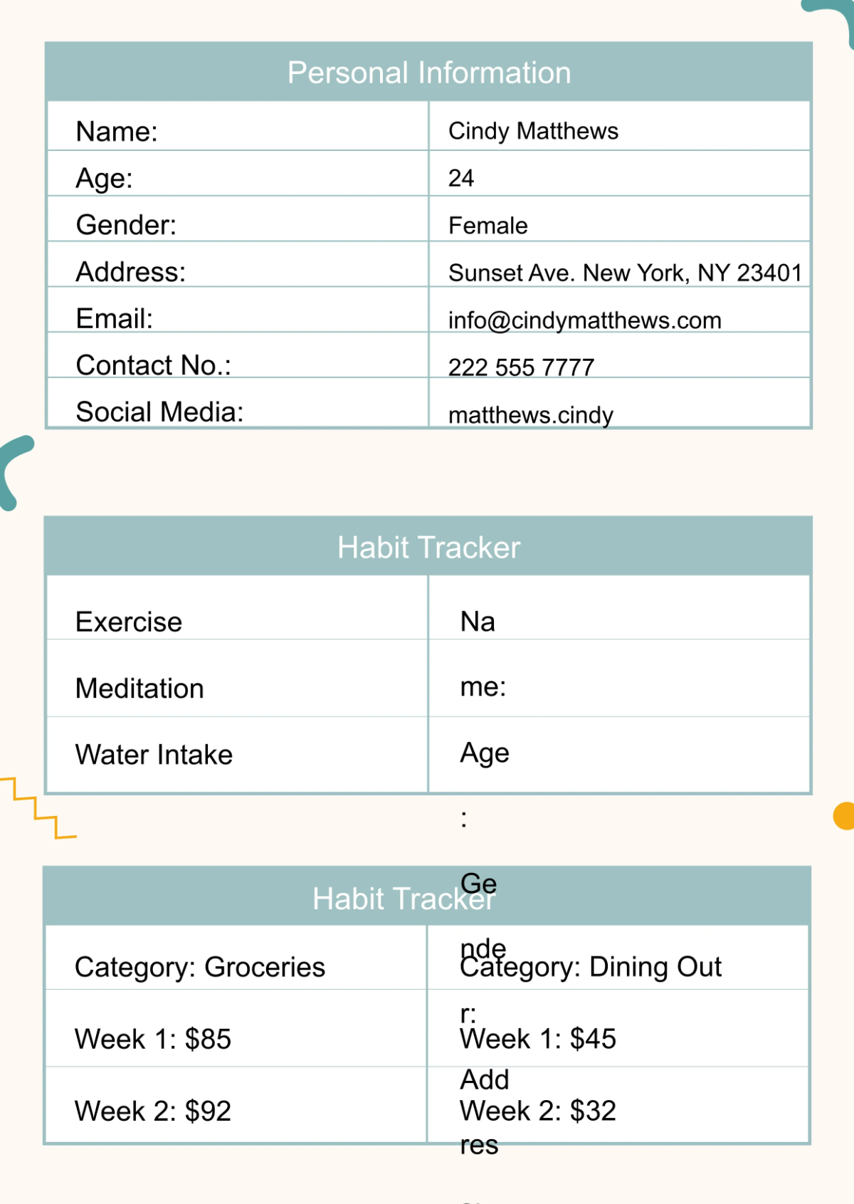 Free Tracker Journal Template to Edit Online
