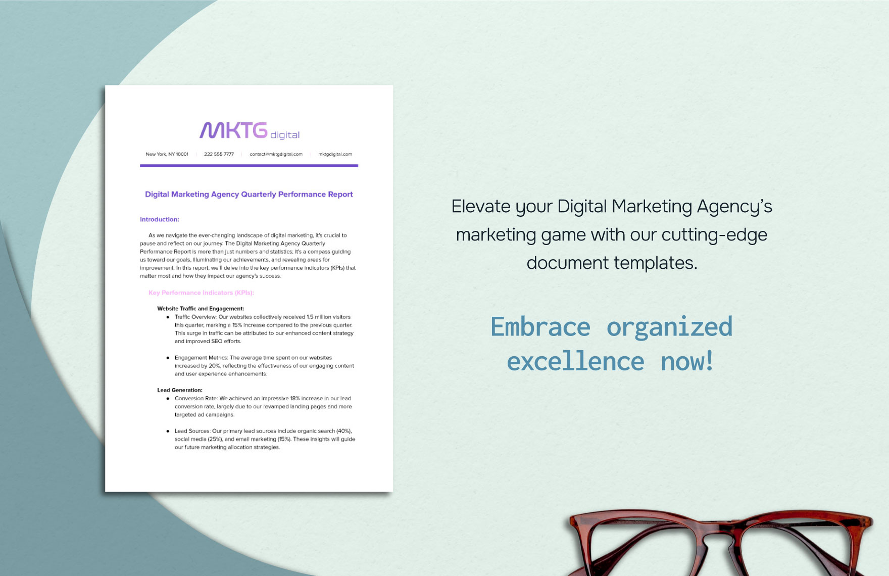 Digital Marketing Agency Quarterly Performance Report Template