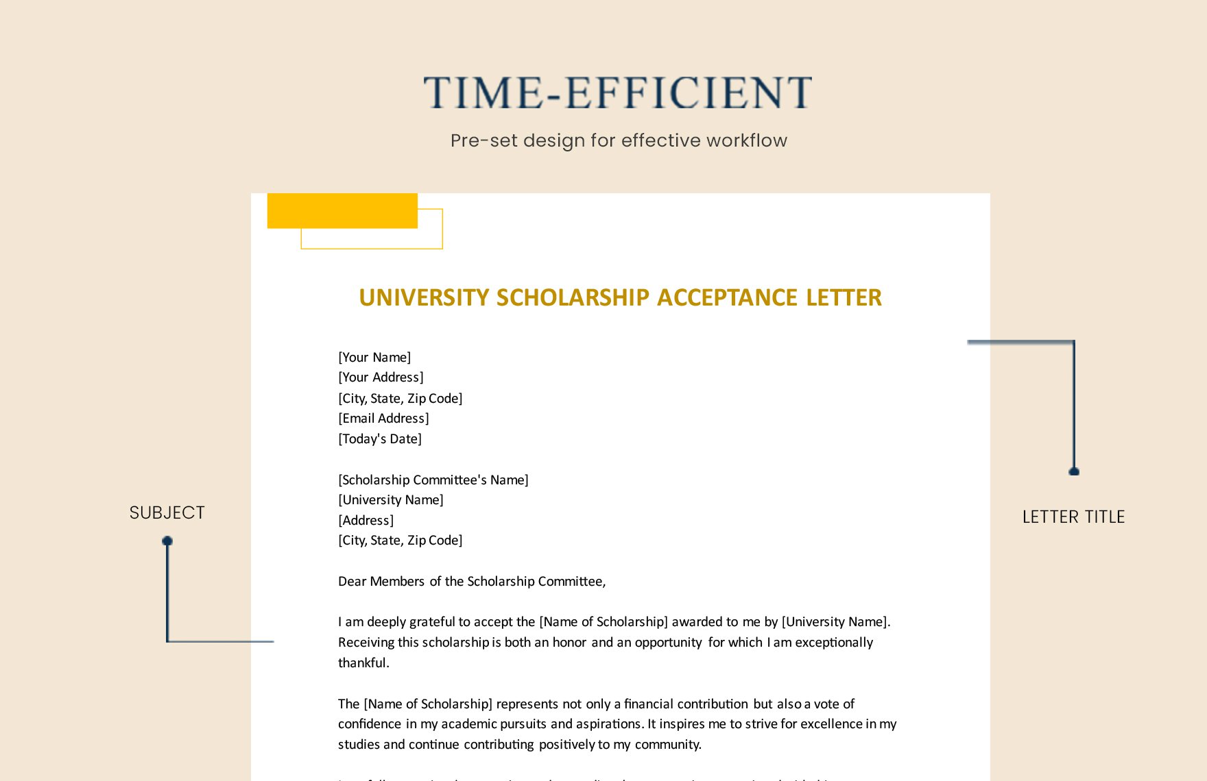 University Scholarship Acceptance Letter