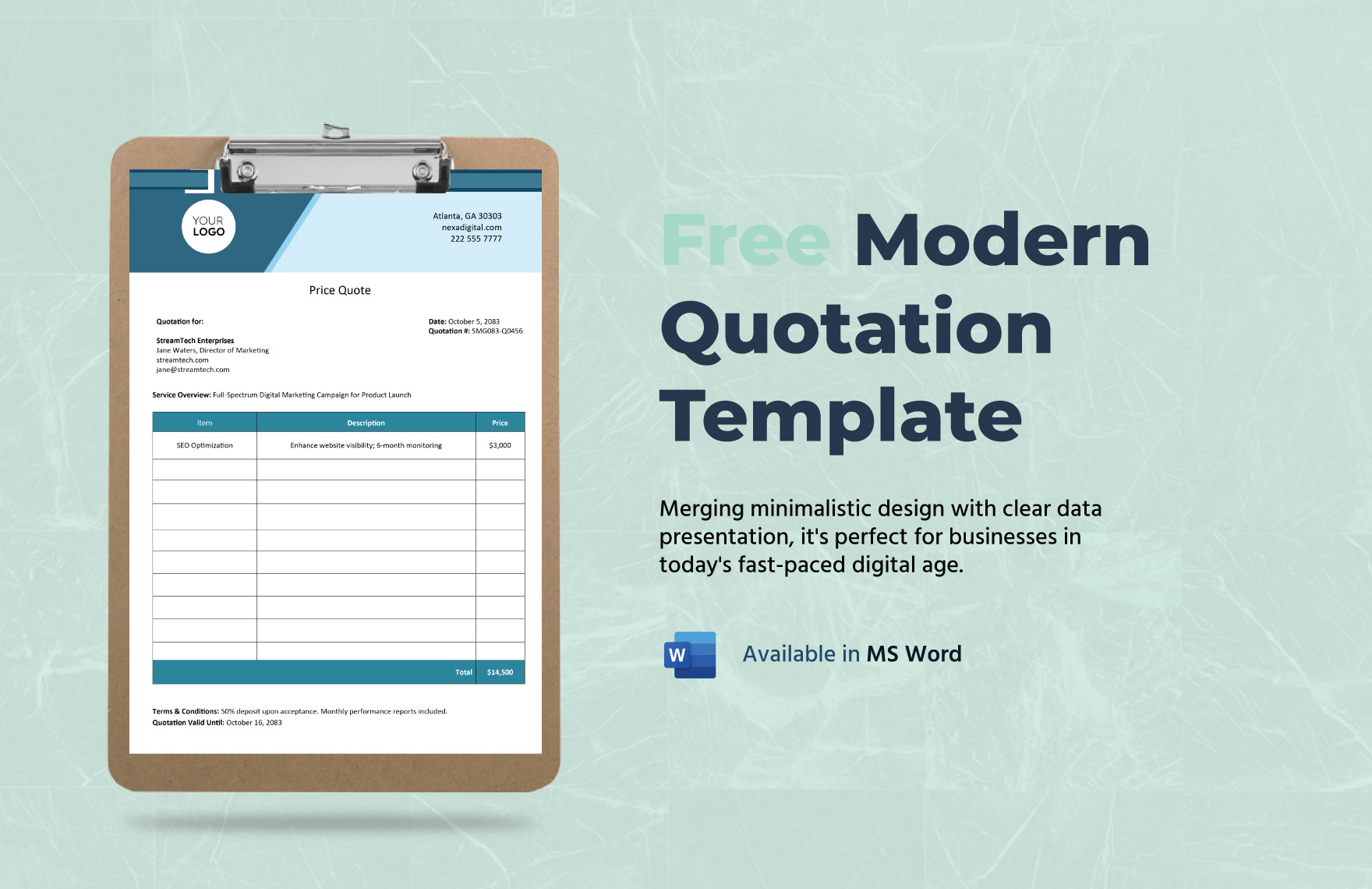 Free Modern Quotation Template