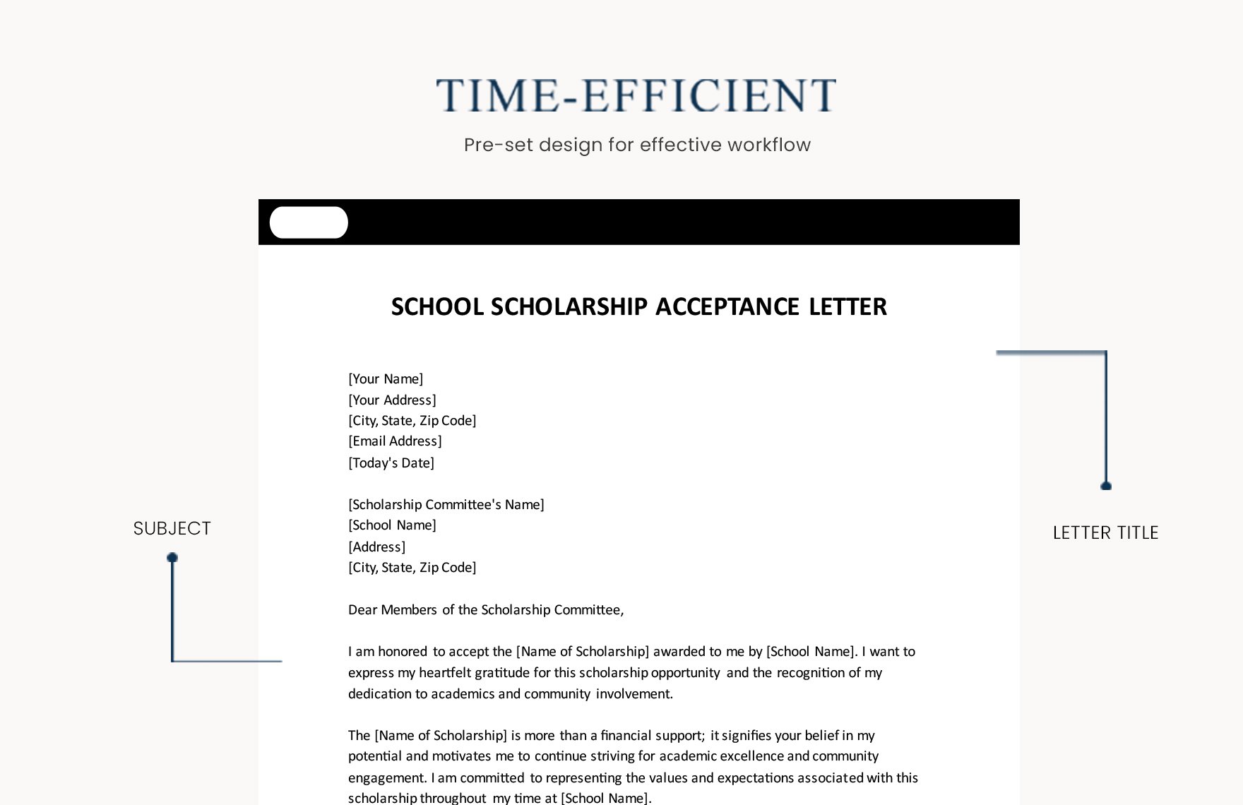 School Scholarship Acceptance Letter