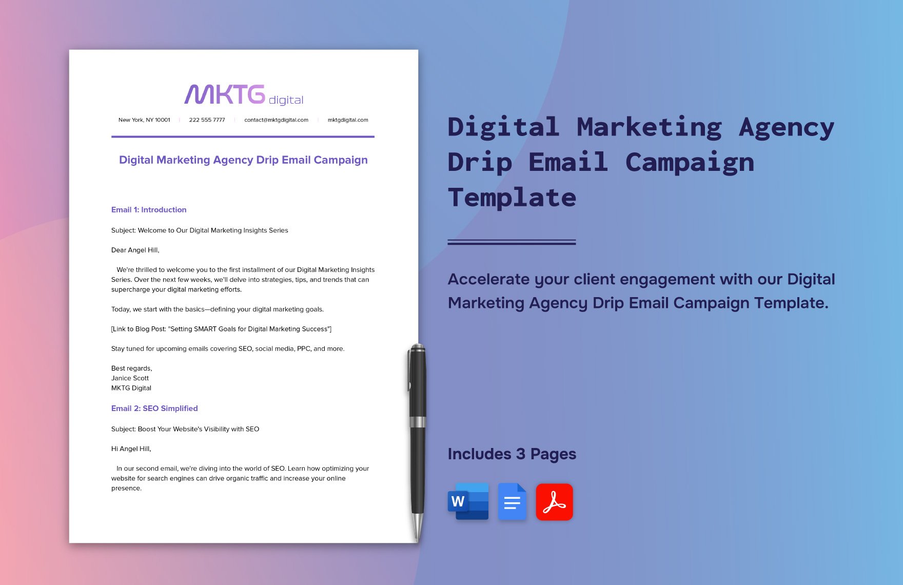 Digital Marketing Agency Drip Email Campaign Template