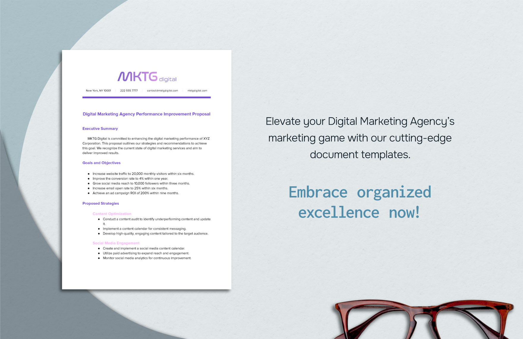 Digital Marketing Agency Performance Improvement Proposal Template