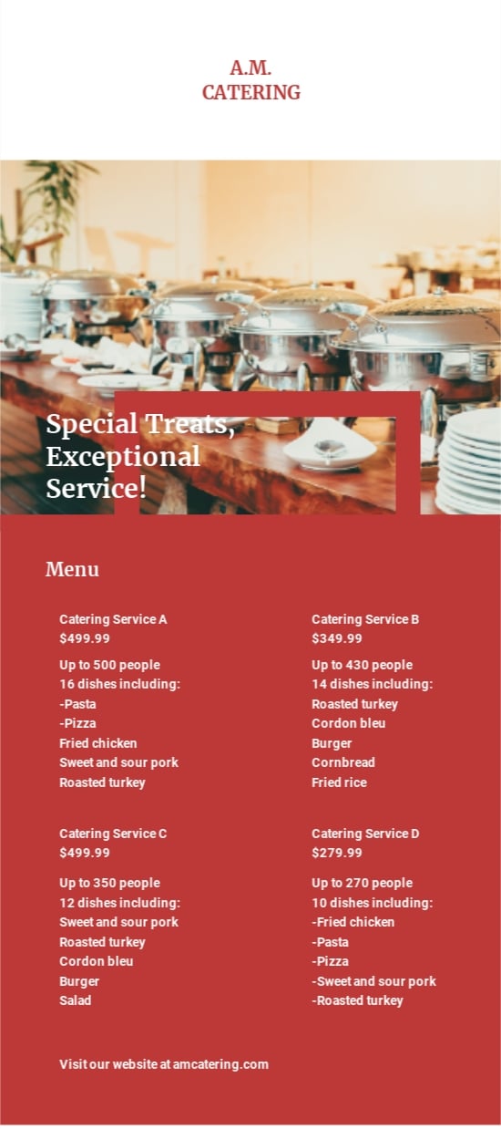 FREE Catering Menu Templates Word (DOC) PSD InDesign Apple