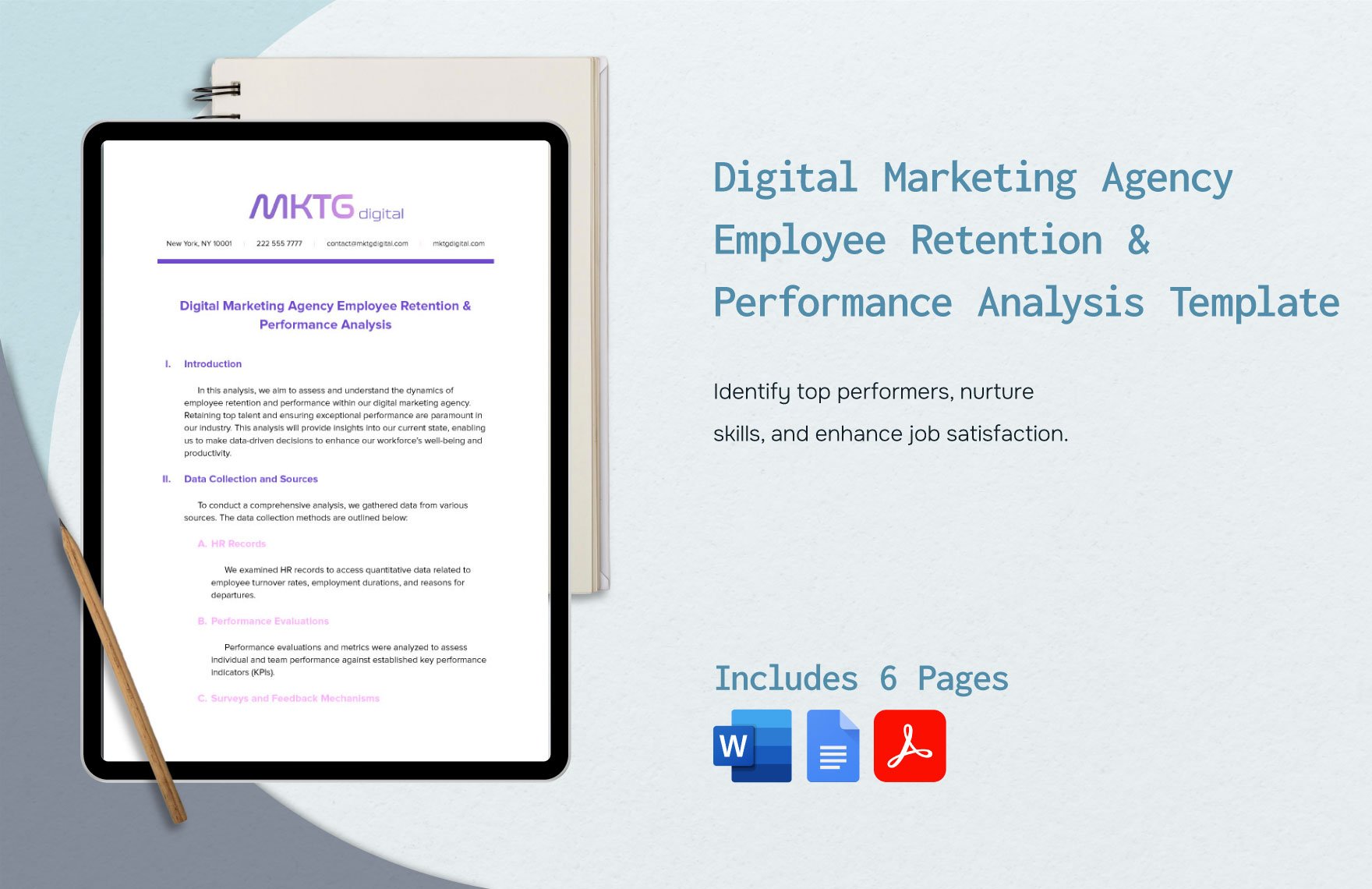 Digital Marketing Agency Employee Retention & Performance Analysis Template