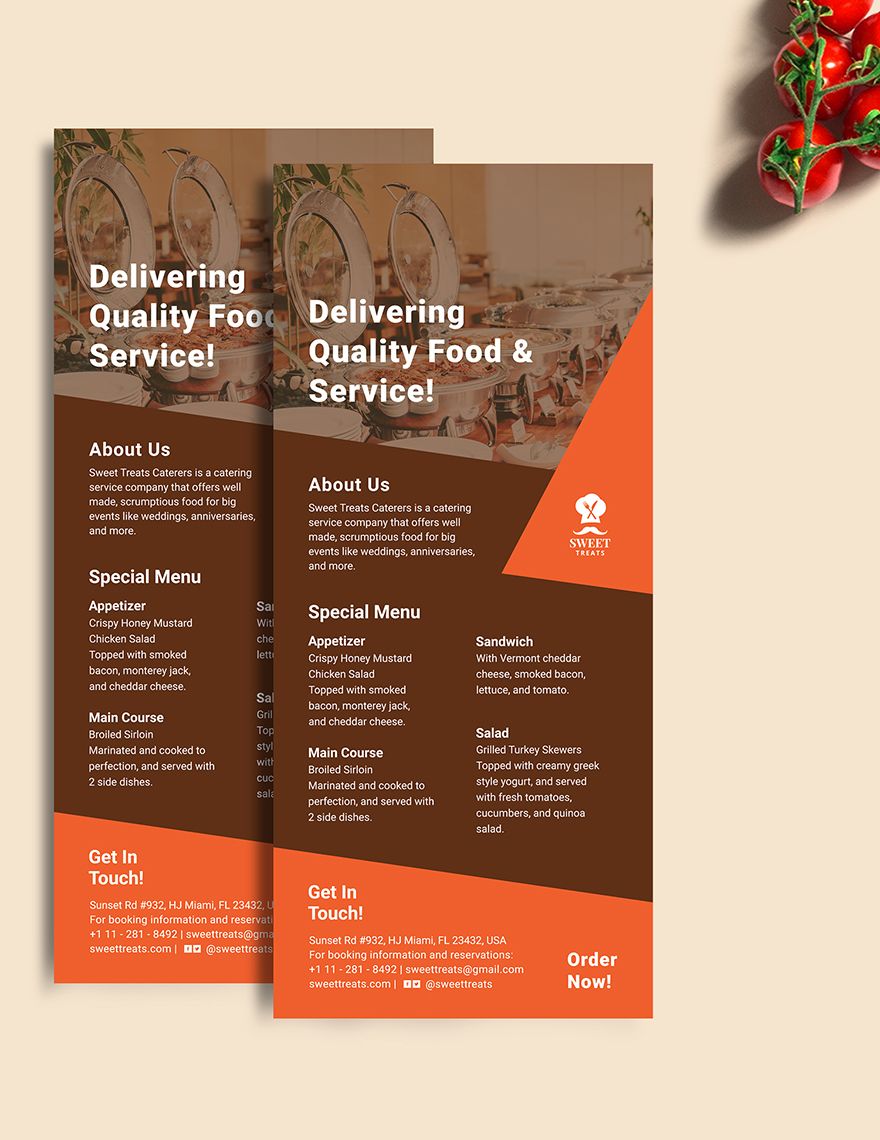 Catering Rack Card Template