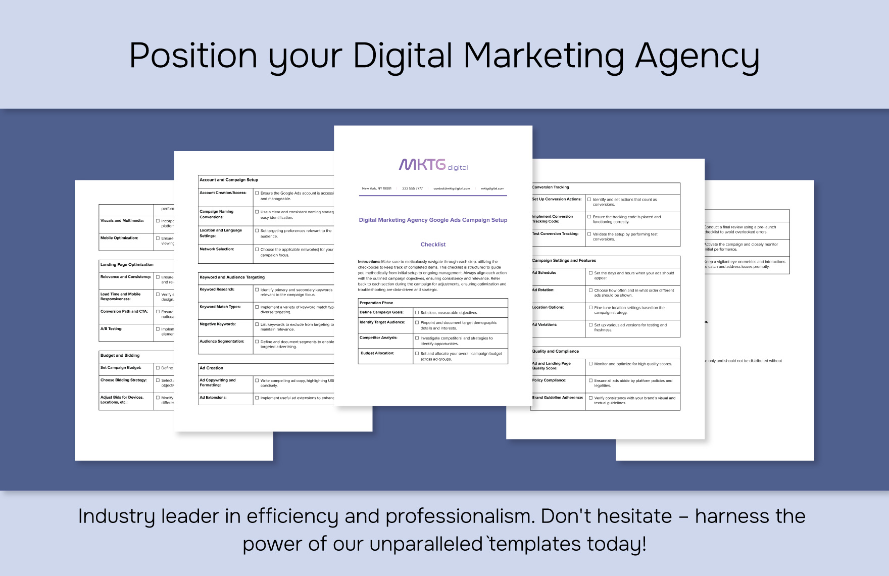 Digital Marketing Agency Google Ads Campaign Setup Checklist Template