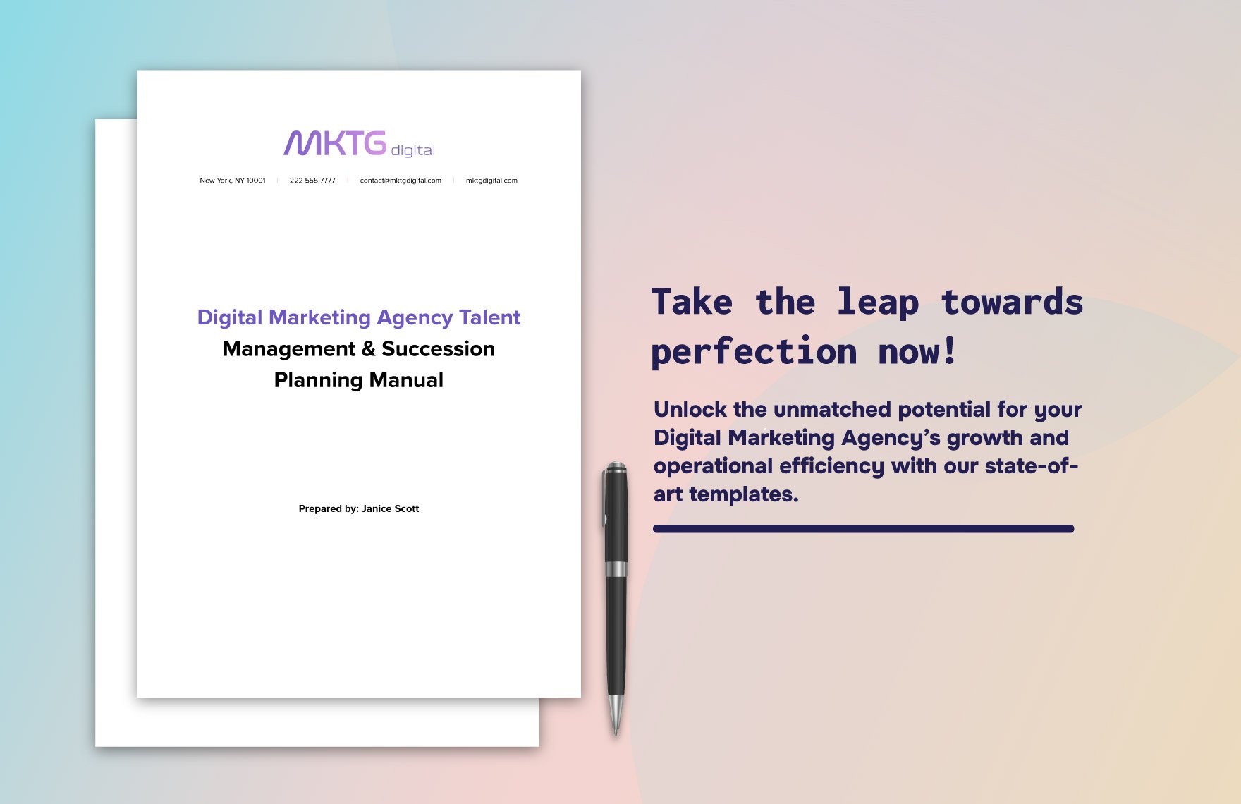 Digital Marketing Agency Talent Management & Succession Planning Manual Template