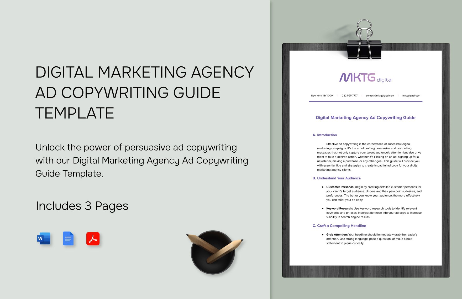 Digital Marketing Agency Ad Copywriting Guide Template
