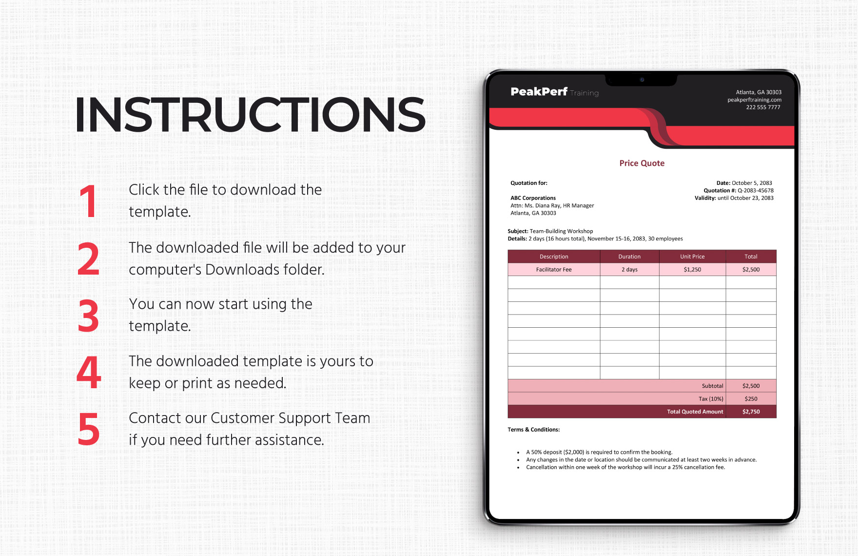 Free Quotation Layout Template - Download in Word | Template.net