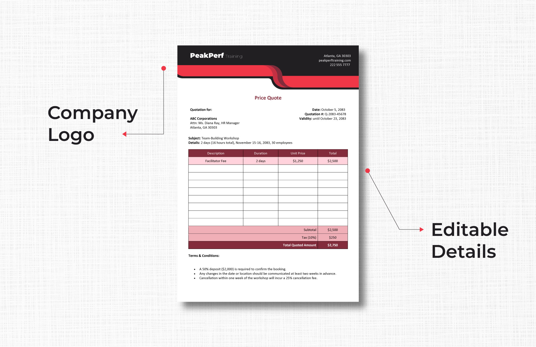 Free Quotation Layout Template - Download in Word | Template.net