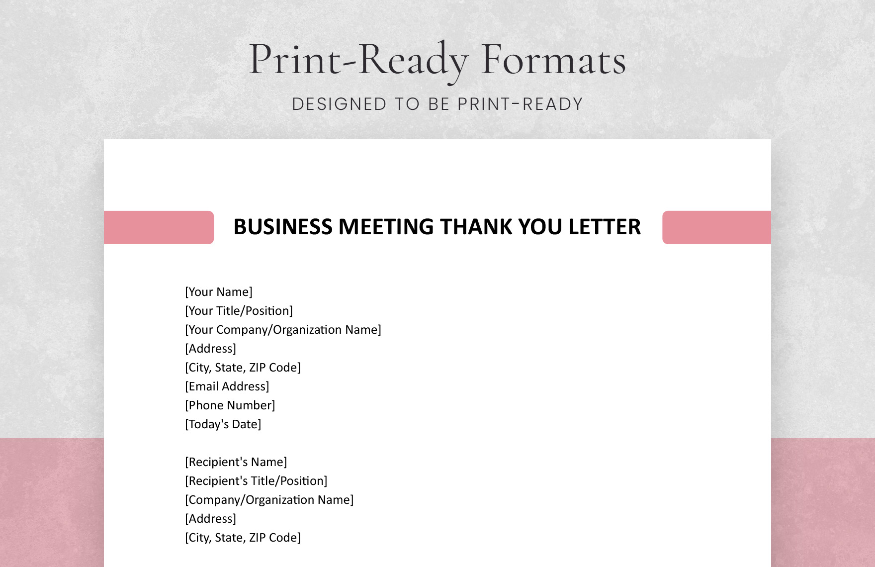 Business Meeting Thank You Letter