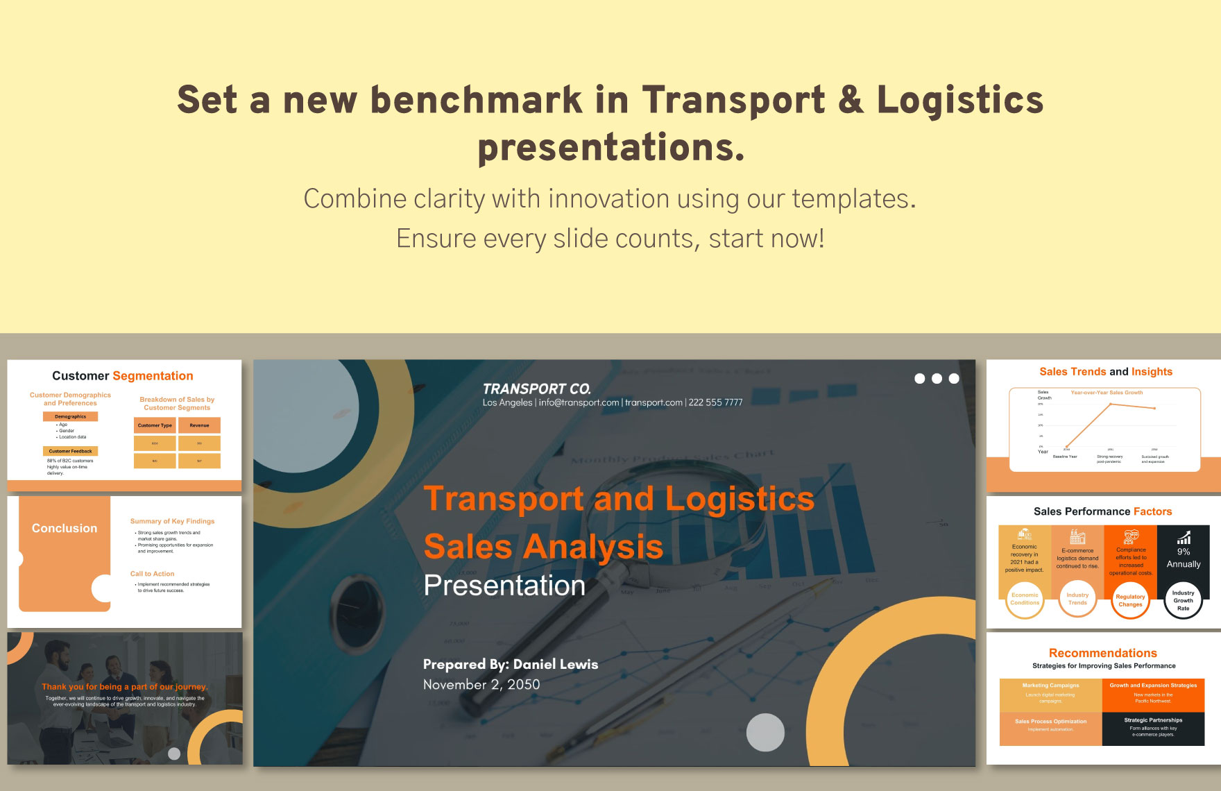 Transport and Logistics Sales Analysis Presentation Template