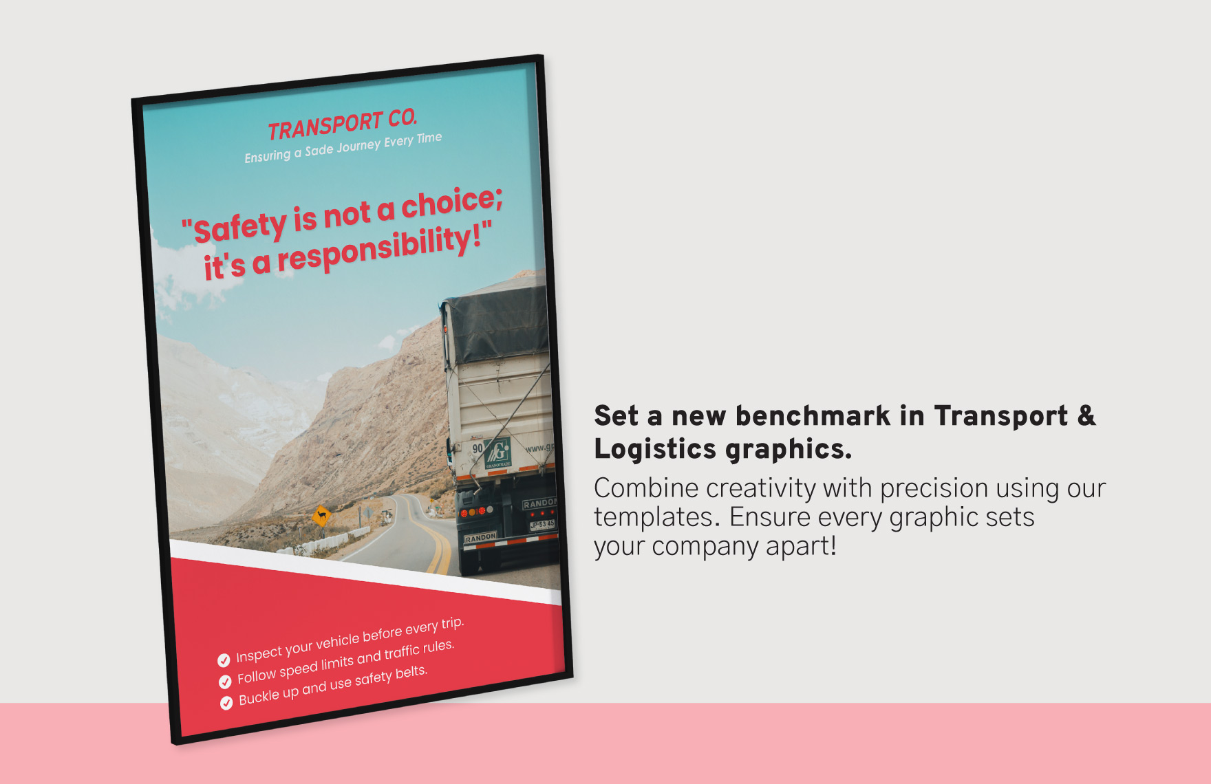 Transport and Logistics Safety Promotion Poster Template