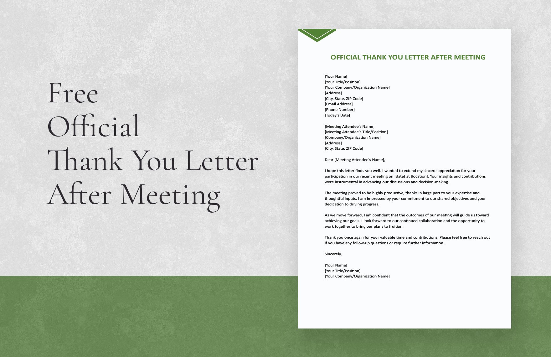 Free Official Thank You Letter After Meeting