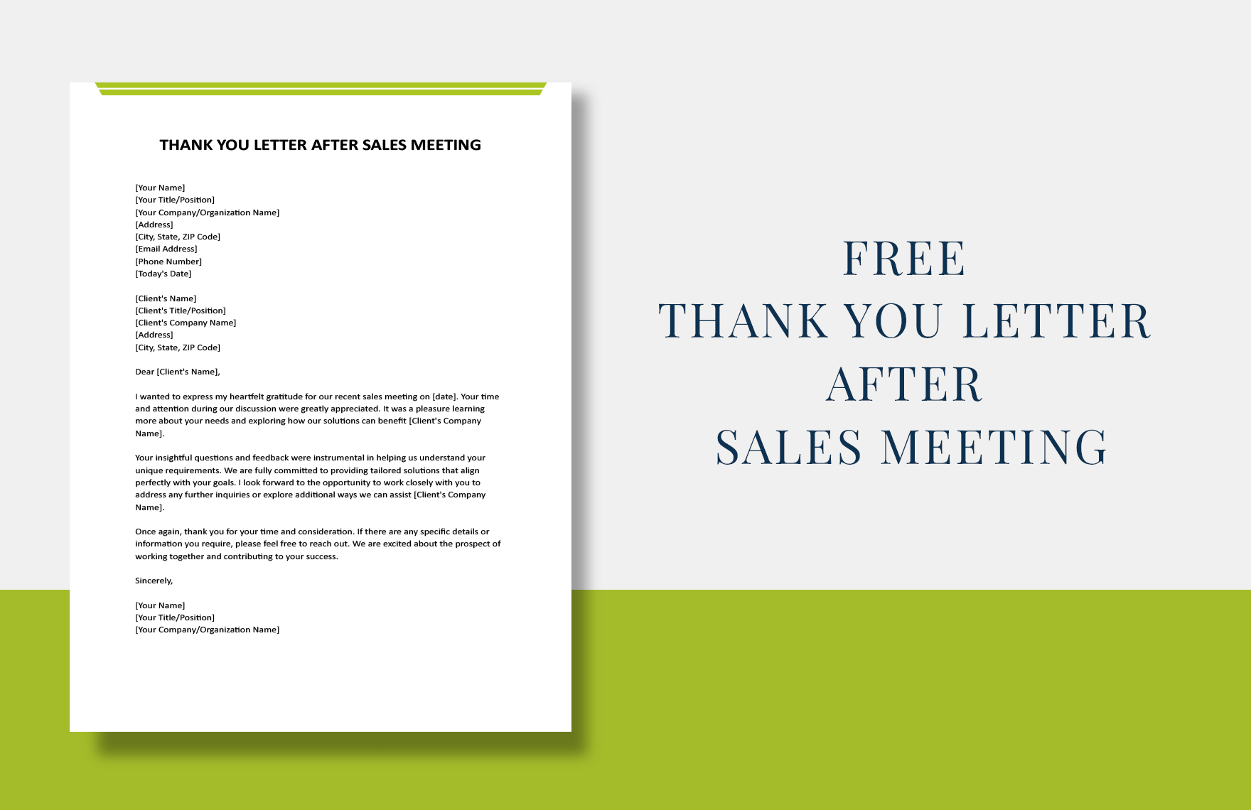 Thank You Letter After Sales Meeting in Word, Google Docs - Download | Template.net