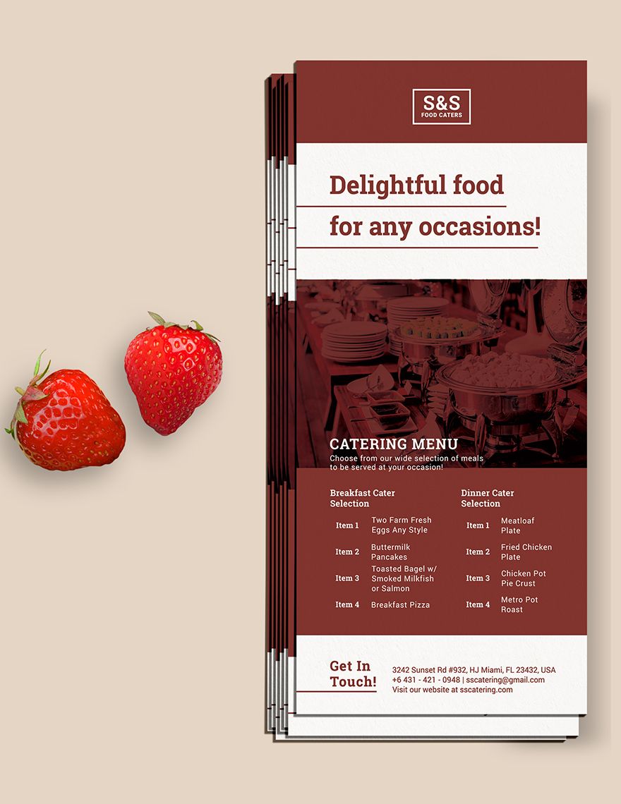 Food Catering Rack Card Template