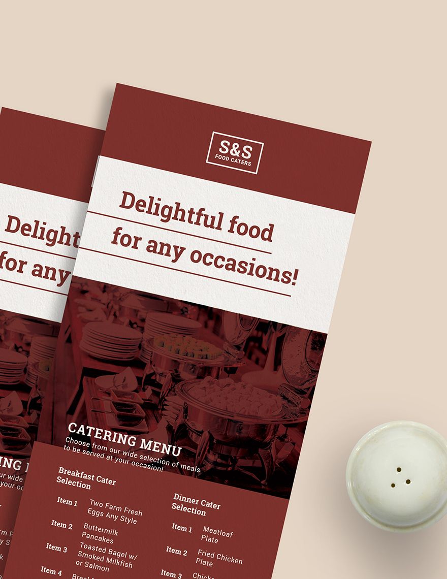 Food Catering Rack Card Template