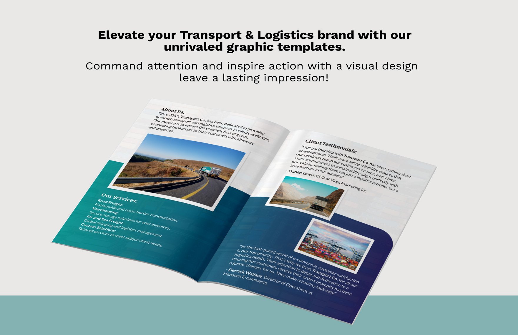 Transport and Logistics Brochure Design Template