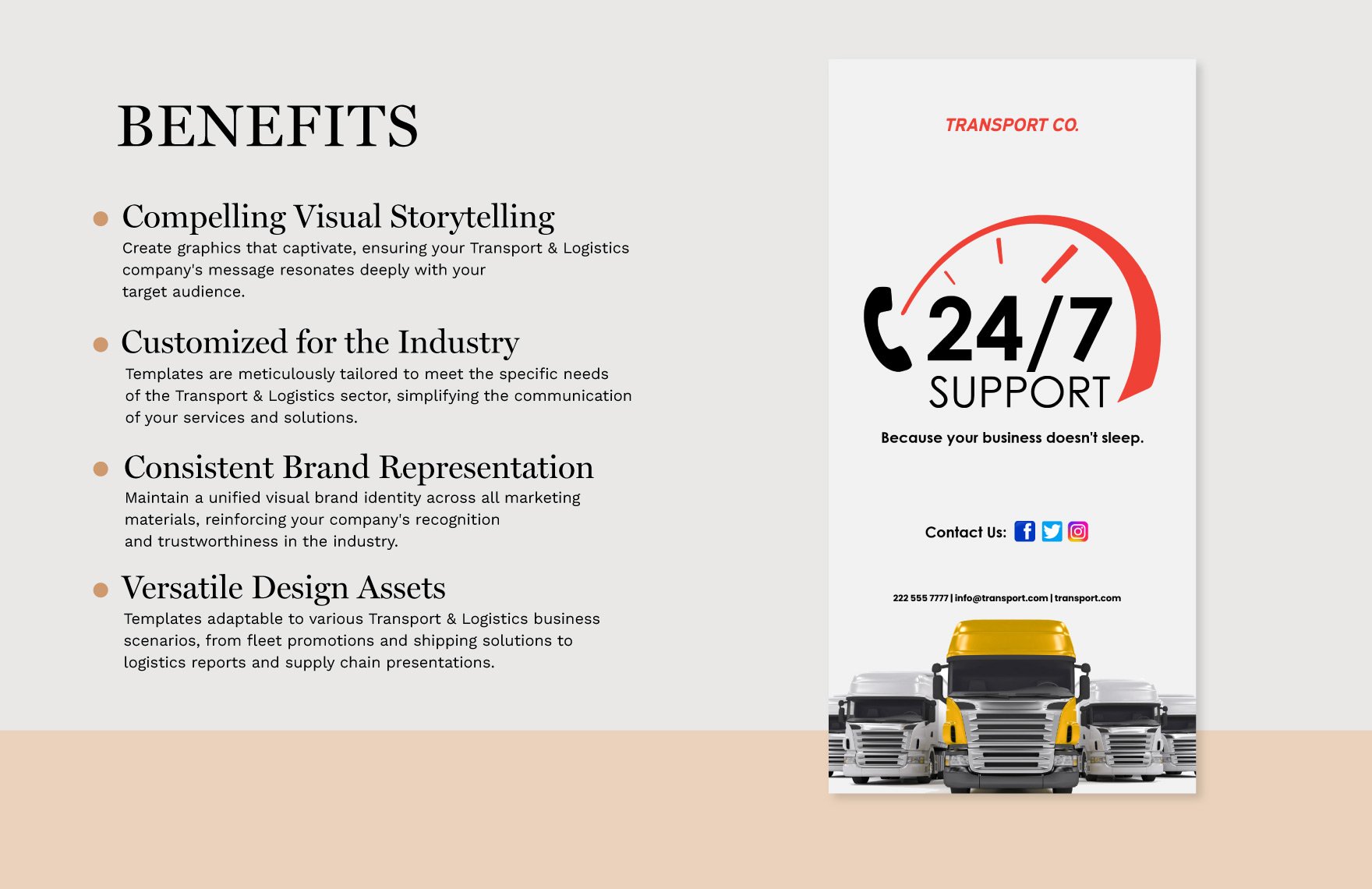 Transport and Logistics Advertising Banner Template