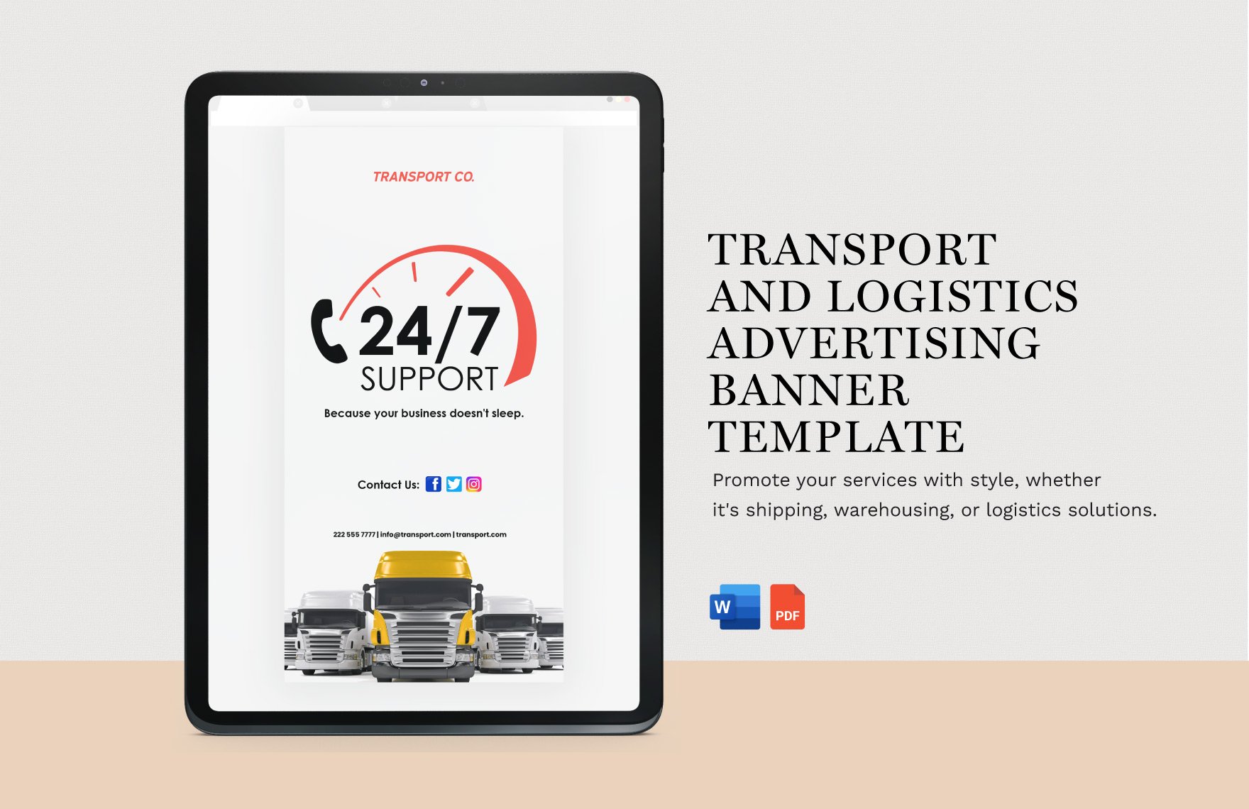 Transport and Logistics Advertising Banner Template