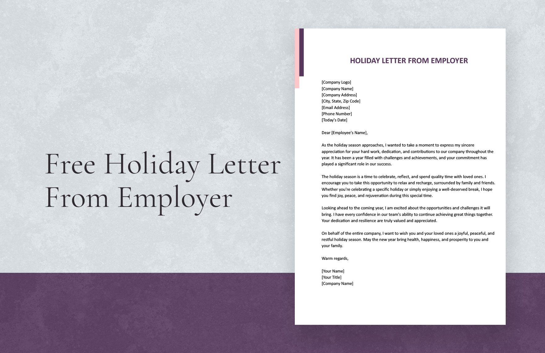 Holiday Letter From Employer