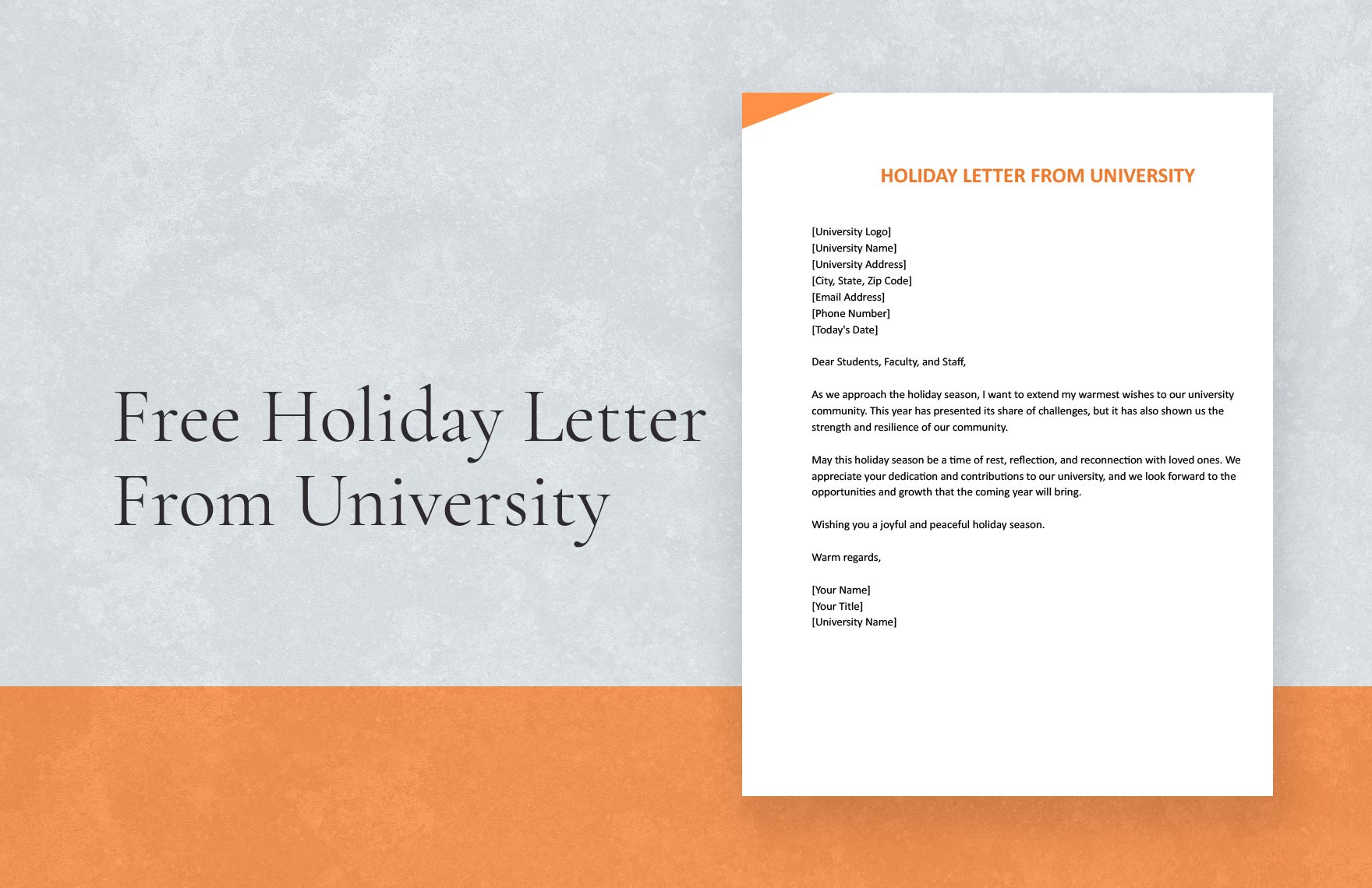 Holiday Letter From University