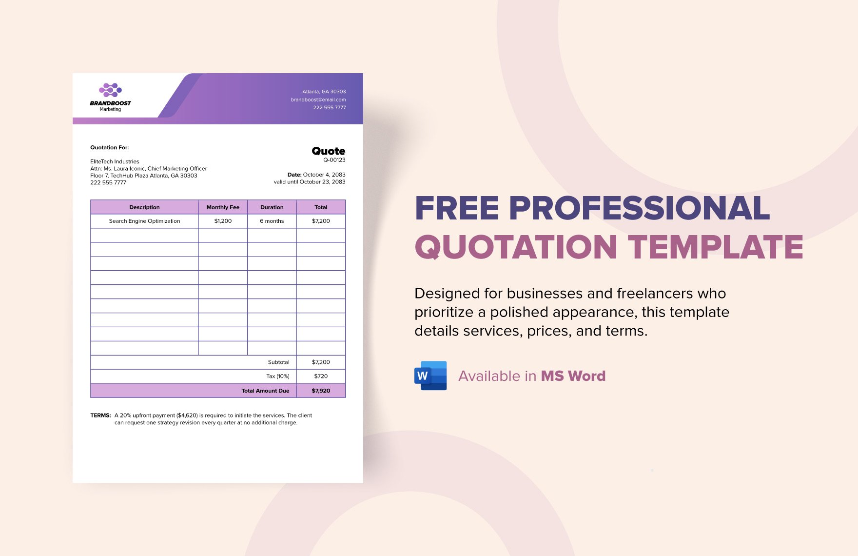 Free Professional Quotation Template