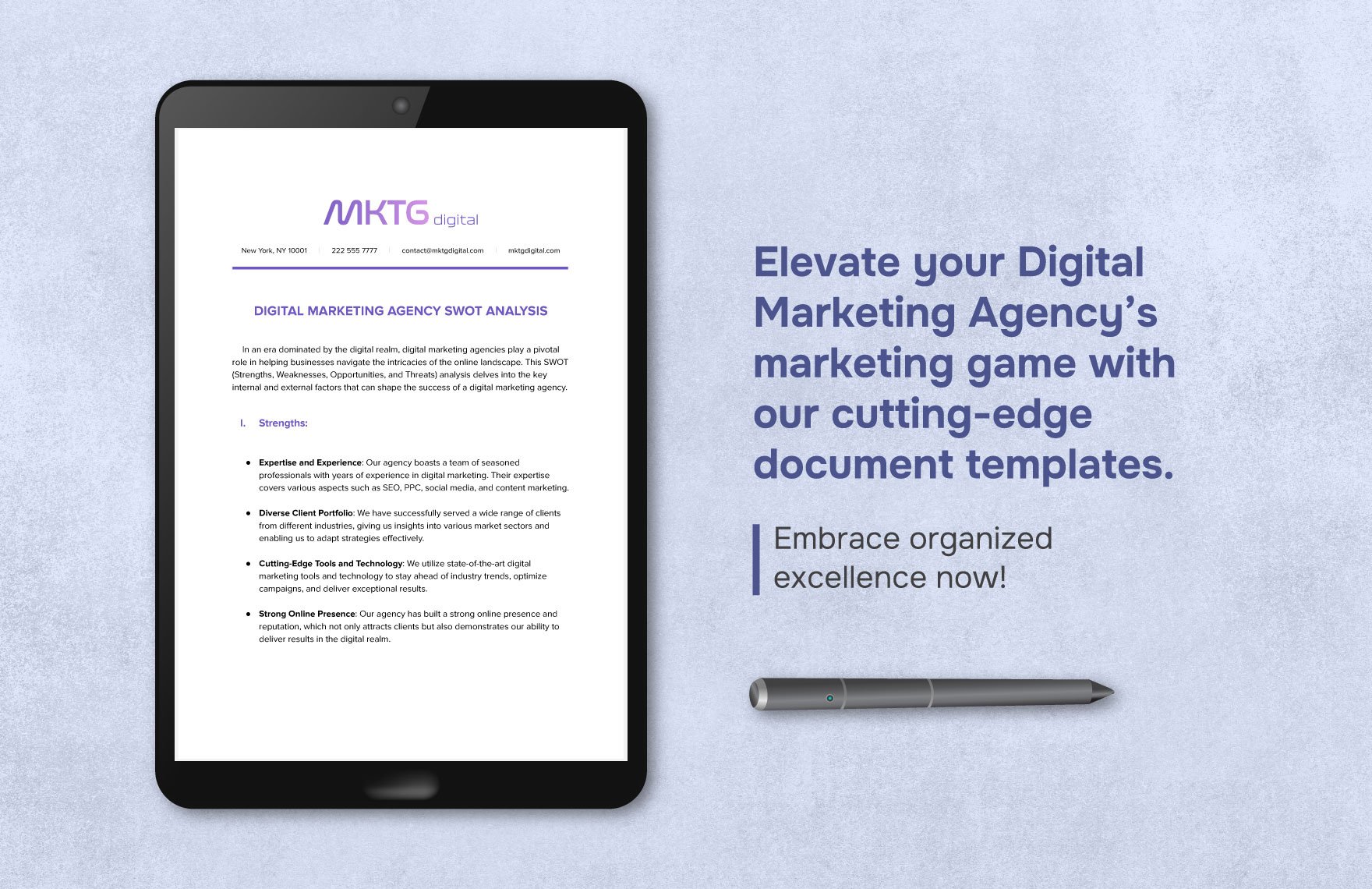 Digital Marketing Agency SWOT Analysis Template