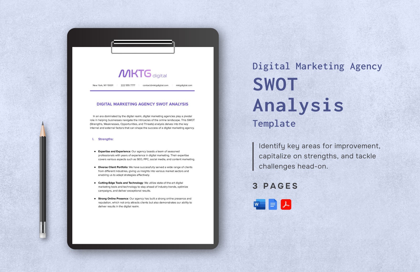 Digital Marketing Agency SWOT Analysis Template