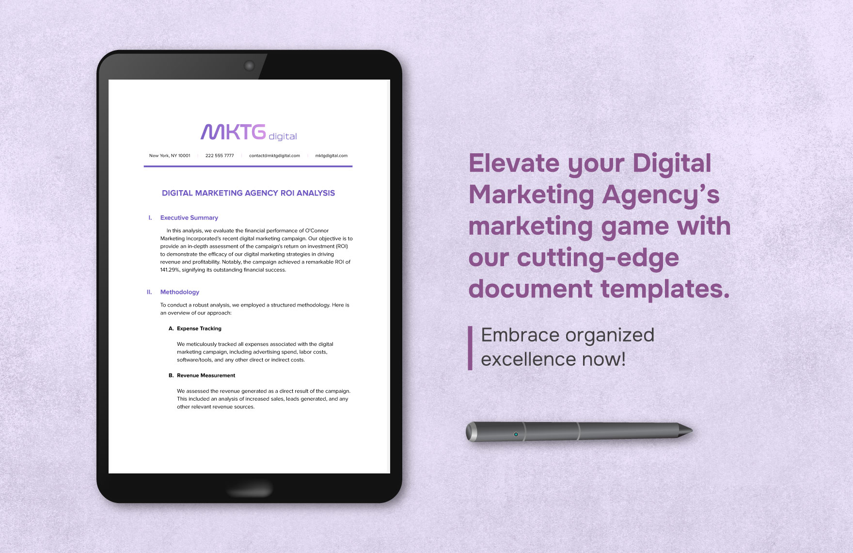 Digital Marketing Agency ROI Analysis Template