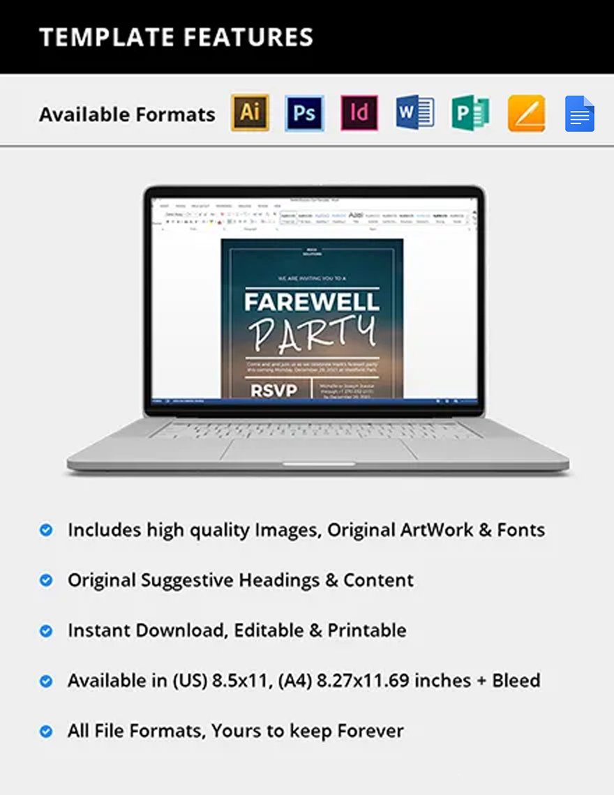 Farewell Party Flyer Template