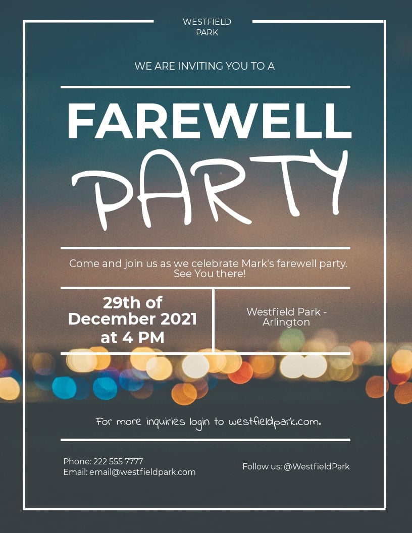Farewell Party Flyer Template [Free PDF] Word PSD InDesign