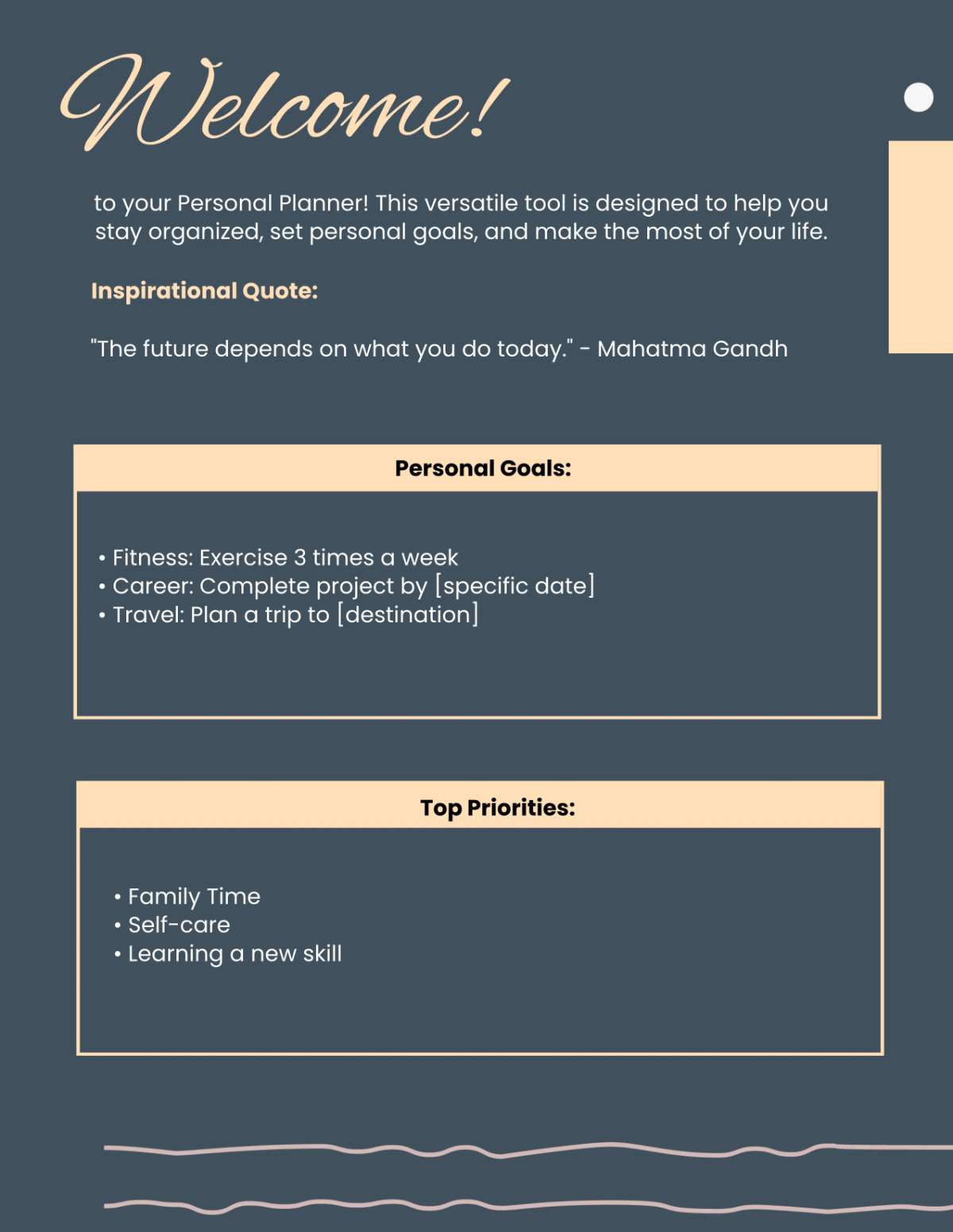 Free Personal Planner Template to Edit Online